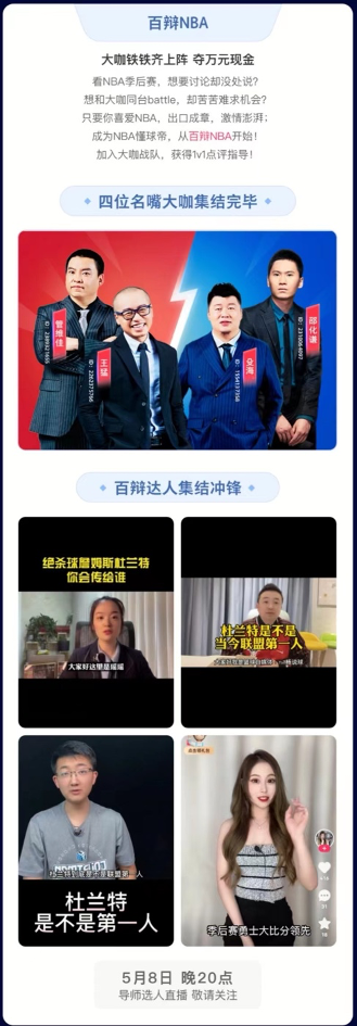 优游国际ub8相干视频总播放量超50亿！快手公布NBA季后赛首轮观赛陈述(图3)